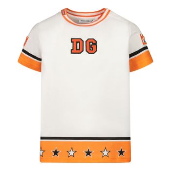 Dolce & Gabbana L1JT7W/G7WKJ kinder t-shirt wit/oranje Afbeelding van Dolce & Gabbana L1JT7W/G7WKJ kinder t-shirt wit/oranje