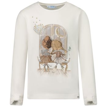 Mayoral 4067 kinder t-shirt off white Afbeelding van Mayoral 4067 kinder t-shirt off white