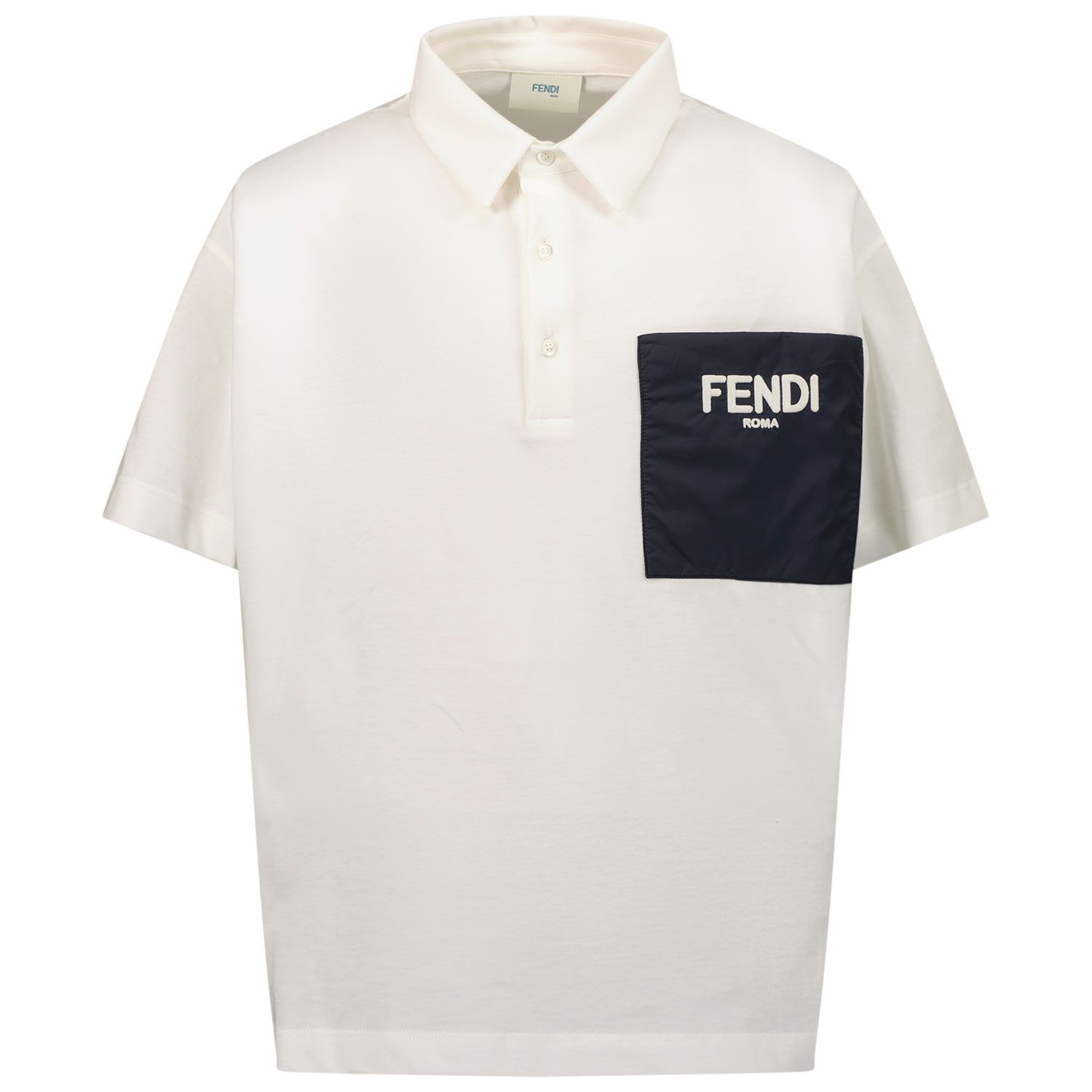 Picture of Fendi JMI361 AEXL kids polo shirt white