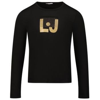 Liu Jo GF1012 kinder t-shirt zwart Afbeelding van Liu Jo GF1012 kinder t-shirt zwart