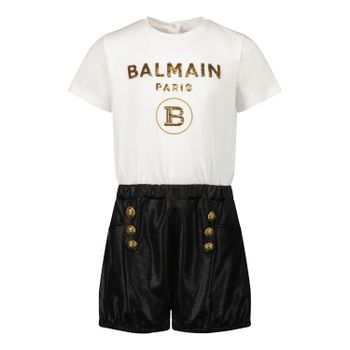 Balmain 6O1849 baby jumpsuit wit Afbeelding van Balmain 6O1849 baby jumpsuit wit