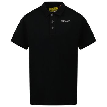 Off-White OBGB001S22JER001 kinder polo zwart Afbeelding van Off-White OBGB001S22JER001 kinder polo zwart