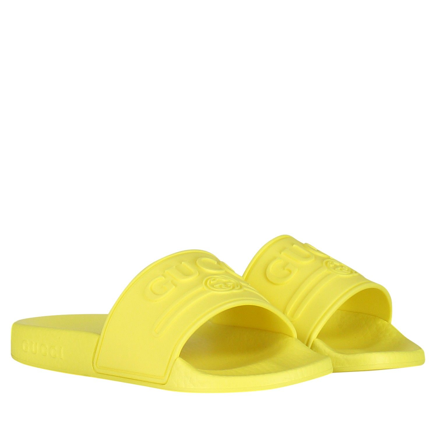 yellow gucci flip flops