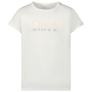 Chloé C15B15 kinder t-shirt off white Afbeelding van Chloé C15B15 kinder t-shirt off white