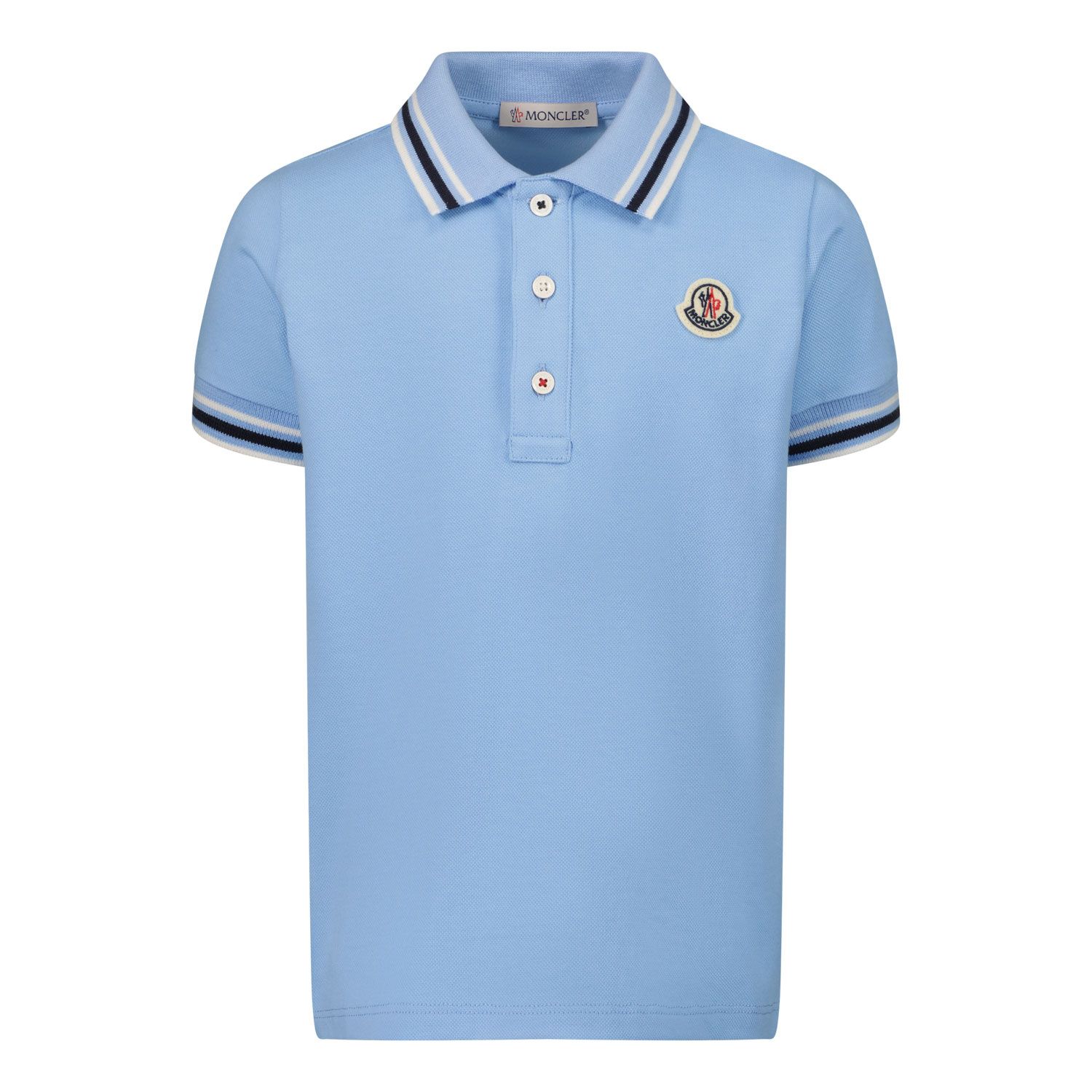 Picture of Moncler 8A00004 baby poloshirt light blue