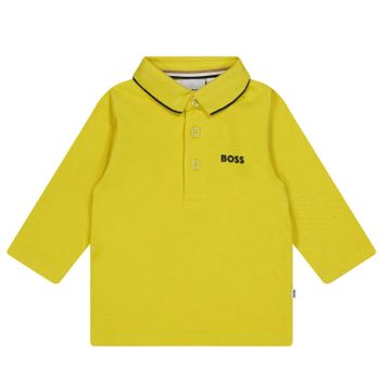 Boss J05958 baby polo geel Afbeelding van Boss J05958 baby polo geel