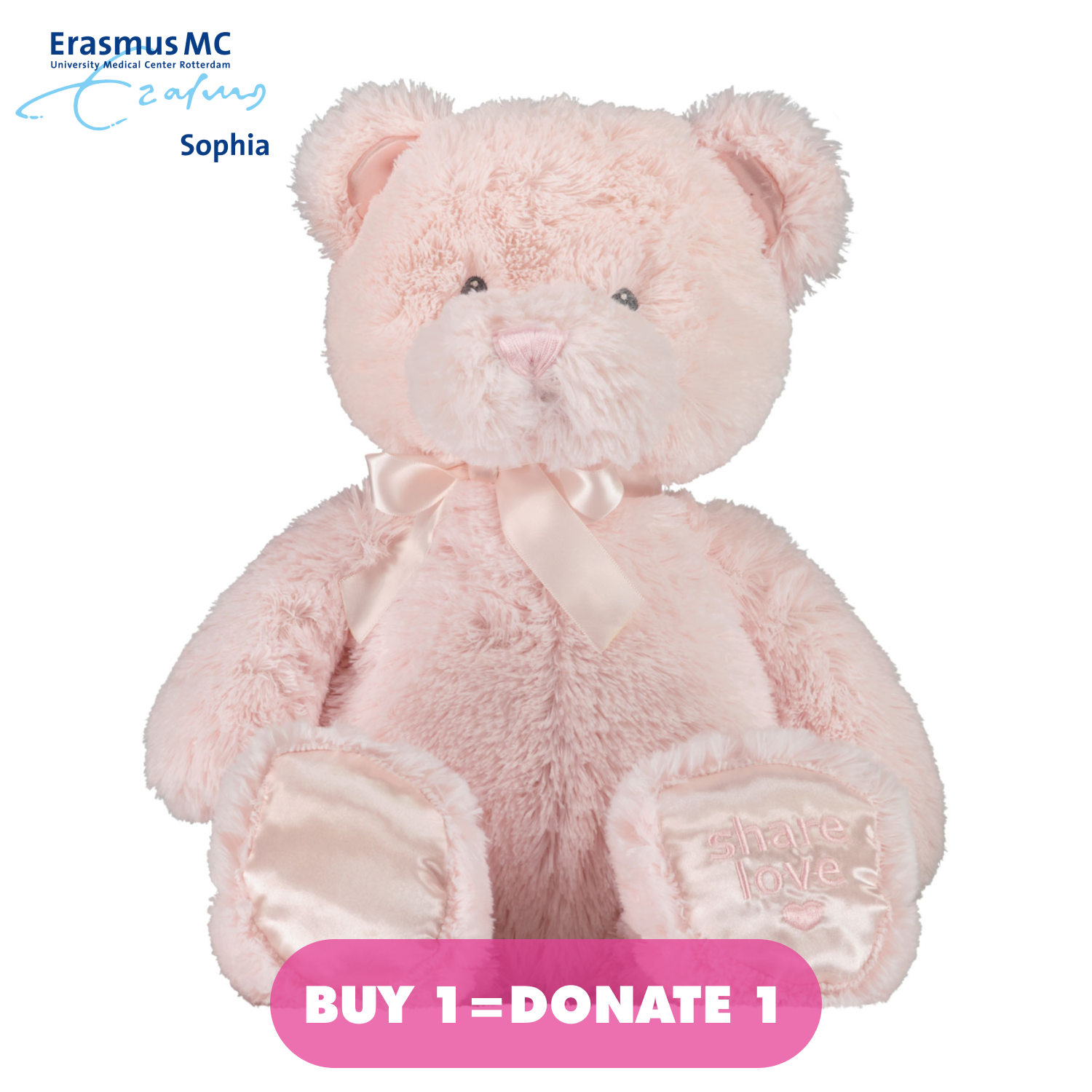Afbeelding van Coccinelle knuffel 45cm babyaccessoire licht roze