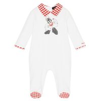 Picture of MonnaLisa 229211 baby playsuit white