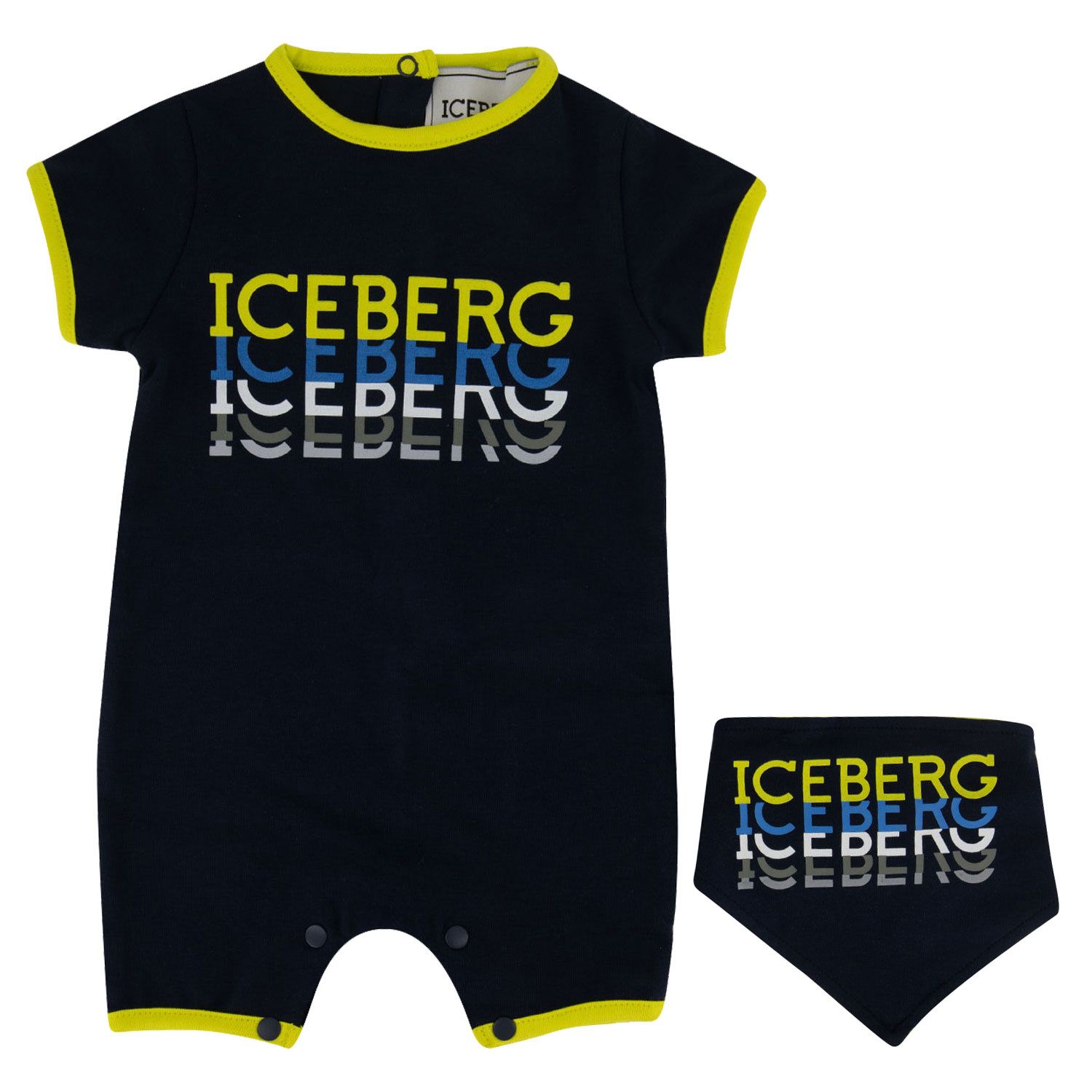 Picture of Iceberg SETICE0105N baby playsuit navy