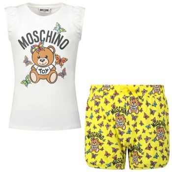 Moschino HDG000 kindersetje wit/geel Afbeelding van Moschino HDG000 kindersetje wit/geel
