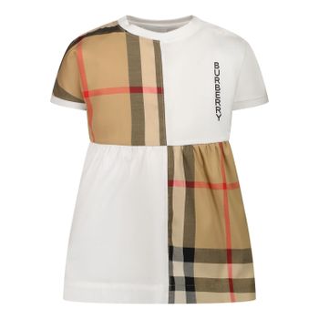 Burberry 8048628 babyjurkje wit Afbeelding van Burberry 8048628 babyjurkje wit