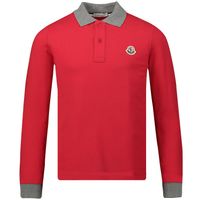 Picture of Moncler 8307750 kids polo shirt red