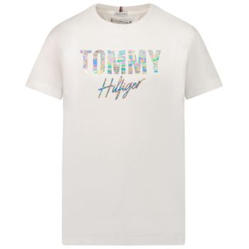 Tommy Hilfiger KG0KG05700 kinder t-shirt wit Afbeelding van Tommy Hilfiger KG0KG05700 kinder t-shirt wit