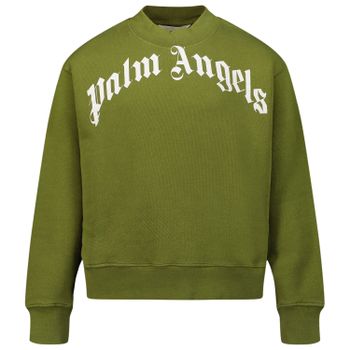 Palm Angels PBBA002S22FLE001 kindertrui army Afbeelding van Palm Angels PBBA002S22FLE001 kindertrui army