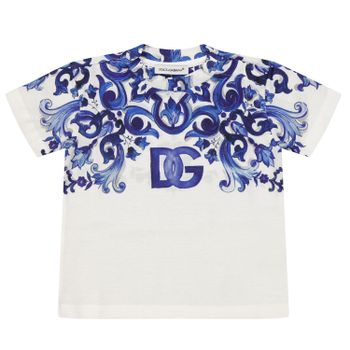 Dolce & Gabbana L2JTJK G7E9Q baby t-shirt wit/blauw Afbeelding van Dolce & Gabbana L2JTJK G7E9Q baby t-shirt wit/blauw
