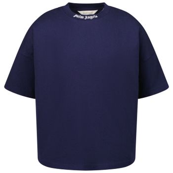 Palm Angels PBAA002F22JER003 kinder t-shirt navy Afbeelding van Palm Angels PBAA002F22JER003 kinder t-shirt navy