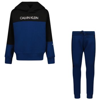 Calvin Klein IB0IB00952 kinder joggingpak cobalt blauw/zwart Afbeelding van Calvin Klein IB0IB00952 kinder joggingpak cobalt blauw/zwart