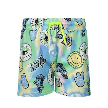 Kenzo KQ25517 baby shorts licht blauw/geel Afbeelding van Kenzo KQ25517 baby shorts licht blauw/geel