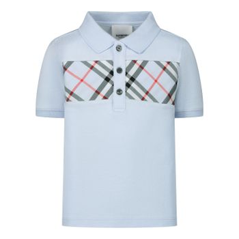 Burberry 8025261 baby polo licht blauw Afbeelding van Burberry 8025261 baby polo licht blauw