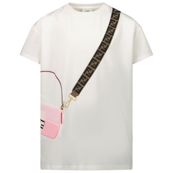 Fendi JFI210 kinder t-shirt wit Afbeelding van Fendi JFI210 kinder t-shirt wit