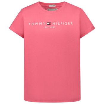 Tommy Hilfiger KG0KG05242 kinder t-shirt donker roze Afbeelding van Tommy Hilfiger KG0KG05242 kinder t-shirt donker roze