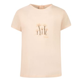 Chloé C05367 baby t-shirt zalm Afbeelding van Chloé C05367 baby t-shirt zalm