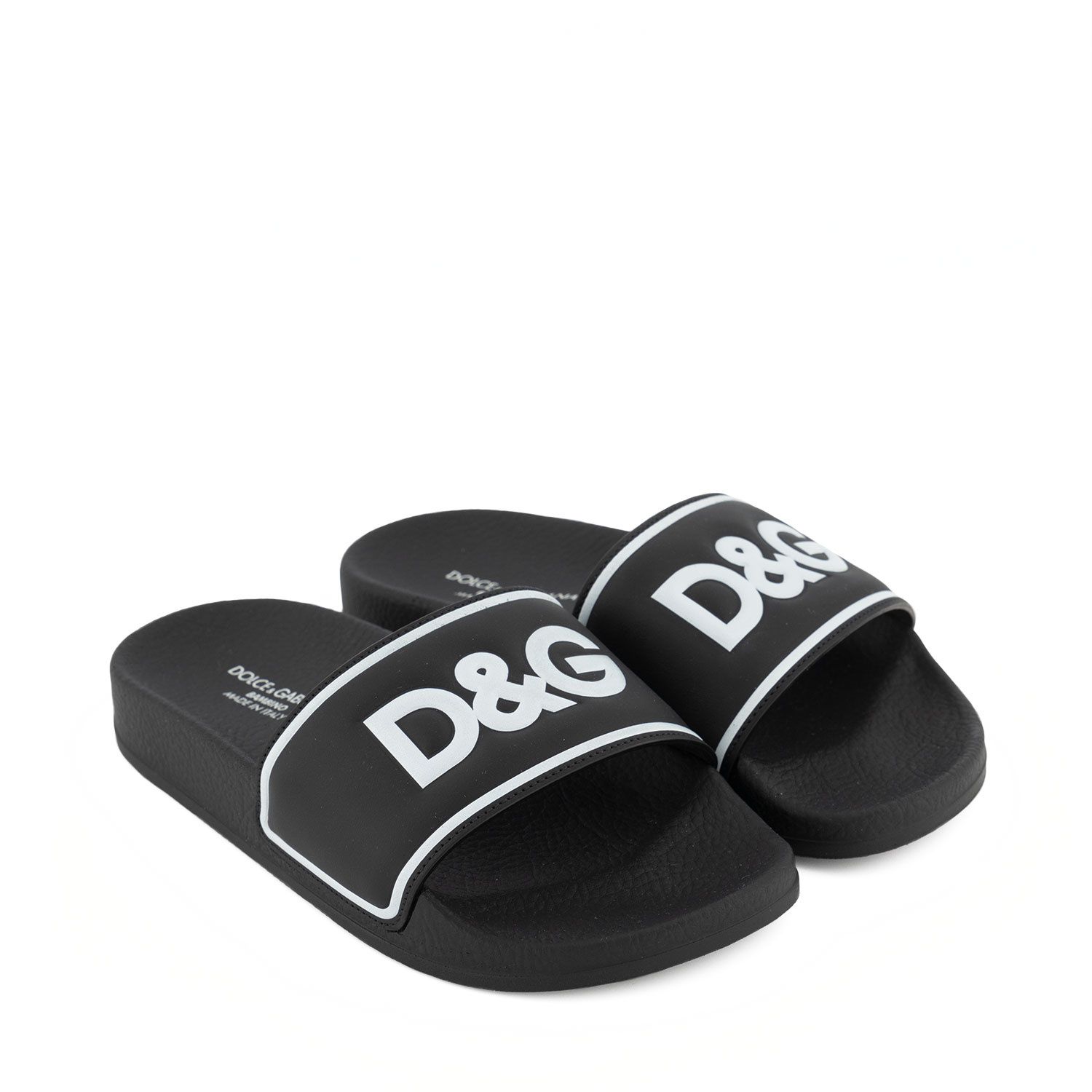 Picture of Dolce & Gabbana DD0318 A6E33 kids flipflops black