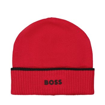 Boss J01131 babymutsje rood Afbeelding van Boss J01131 babymutsje rood