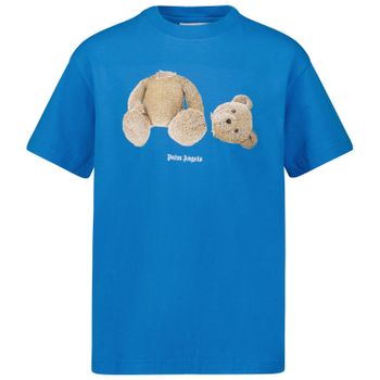 Palm Angels PBAA001F22JER001 kinder t-shirt licht blauw Afbeelding van Palm Angels PBAA001F22JER001 kinder t-shirt licht blauw