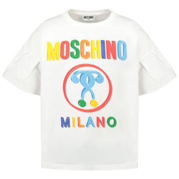 Moschino HDM03F kinder t-shirt wit Afbeelding van Moschino HDM03F kinder t-shirt wit