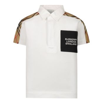 Burberry 8042312 baby polo wit Afbeelding van Burberry 8042312 baby polo wit