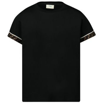 Fendi JMI323 kinder t-shirt zwart Afbeelding van Fendi JMI323 kinder t-shirt zwart