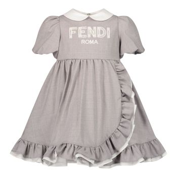 Fendi BFB375 AG10 babyjurkje licht grijs Afbeelding van Fendi BFB375 AG10 babyjurkje licht grijs