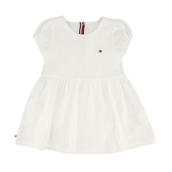 Tommy Hilfiger KN0KN01083 babyjurkje wit Afbeelding van Tommy Hilfiger KN0KN01083 babyjurkje wit