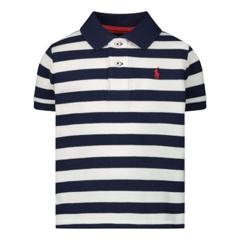 Ralph Lauren 320786338 baby polo wit/navy Afbeelding van Ralph Lauren 320786338 baby polo wit/navy