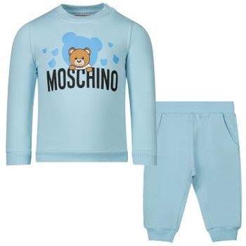 Moschino MUK02N baby joggingpak licht blauw Afbeelding van Moschino MUK02N baby joggingpak licht blauw