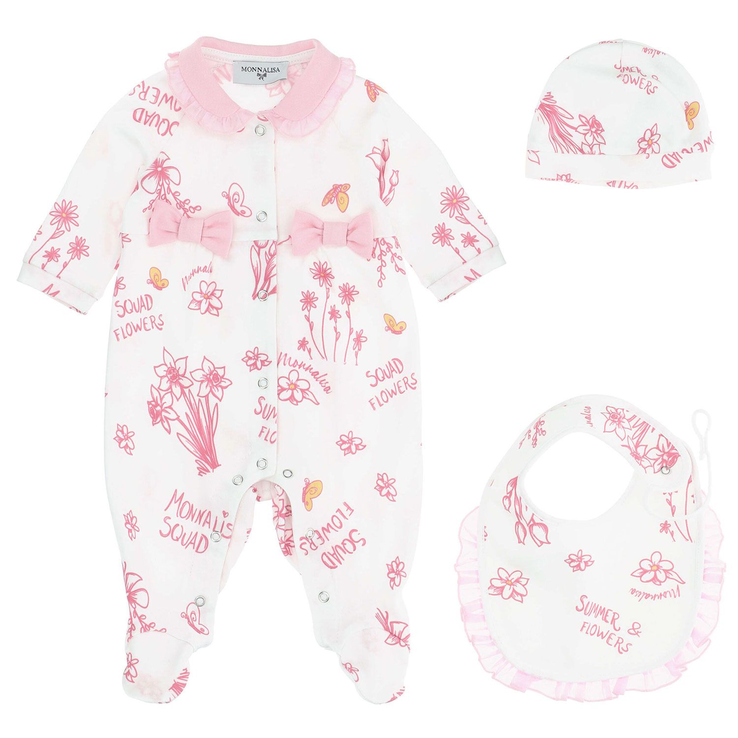 Picture of MonnaLisa 359506 baby playsuit light pink