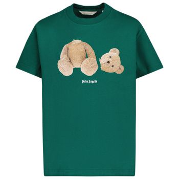 Palm Angels PBAA001F22JER001 kinder t-shirt donker groen Afbeelding van Palm Angels PBAA001F22JER001 kinder t-shirt donker groen