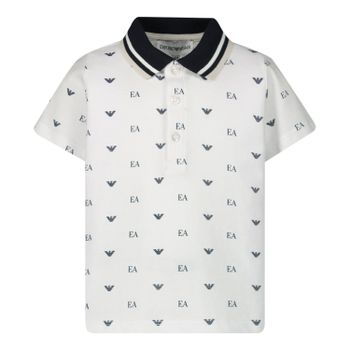 Armani 3HHF03 baby polo wit/navy Afbeelding van Armani 3HHF03 baby polo wit/navy