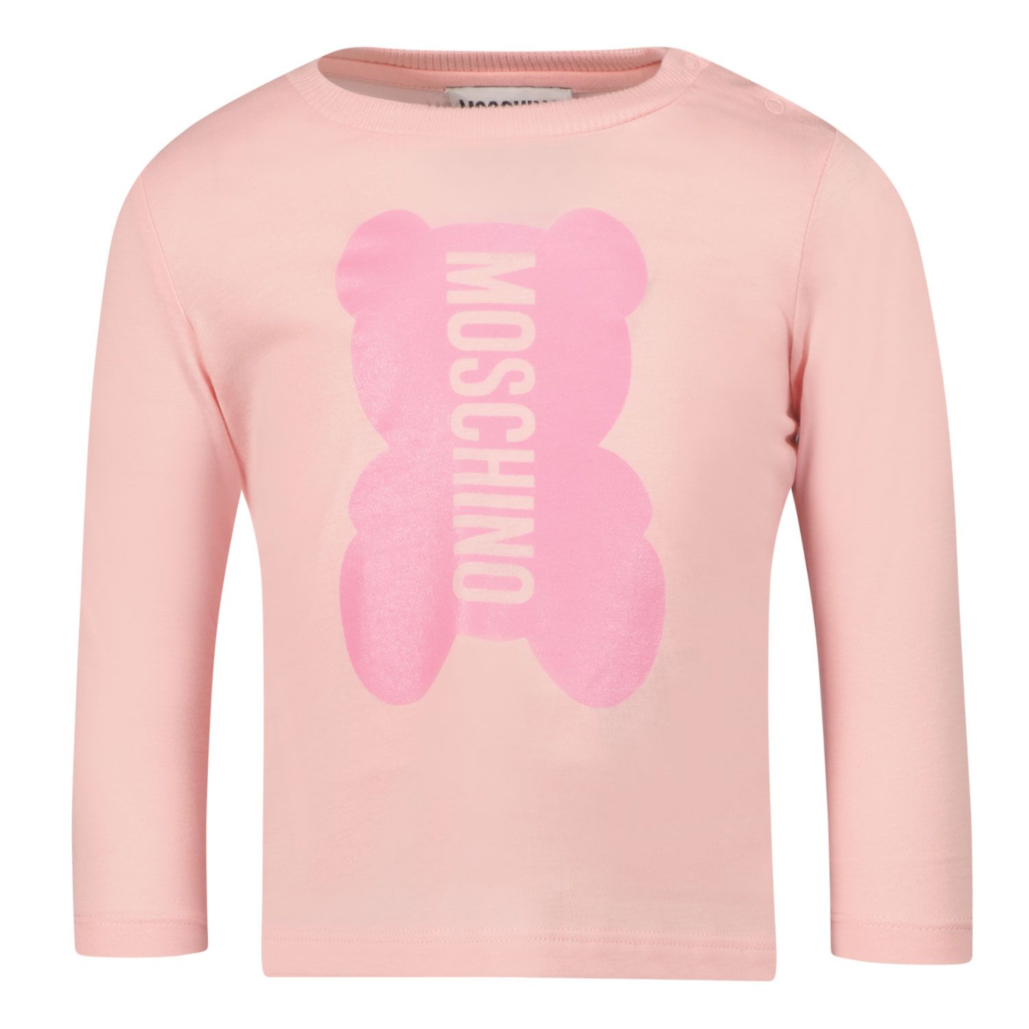 Afbeelding van Moschino MXO005 baby t-shirt licht roze