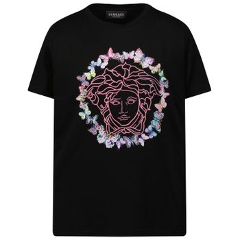 Versace 1000052 1A02609 kinder t-shirt zwart Afbeelding van Versace 1000052 1A02609 kinder t-shirt zwart
