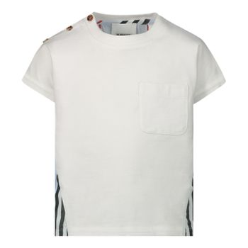 Burberry 8025047 baby t-shirt wit/blauw Afbeelding van Burberry 8025047 baby t-shirt wit/blauw