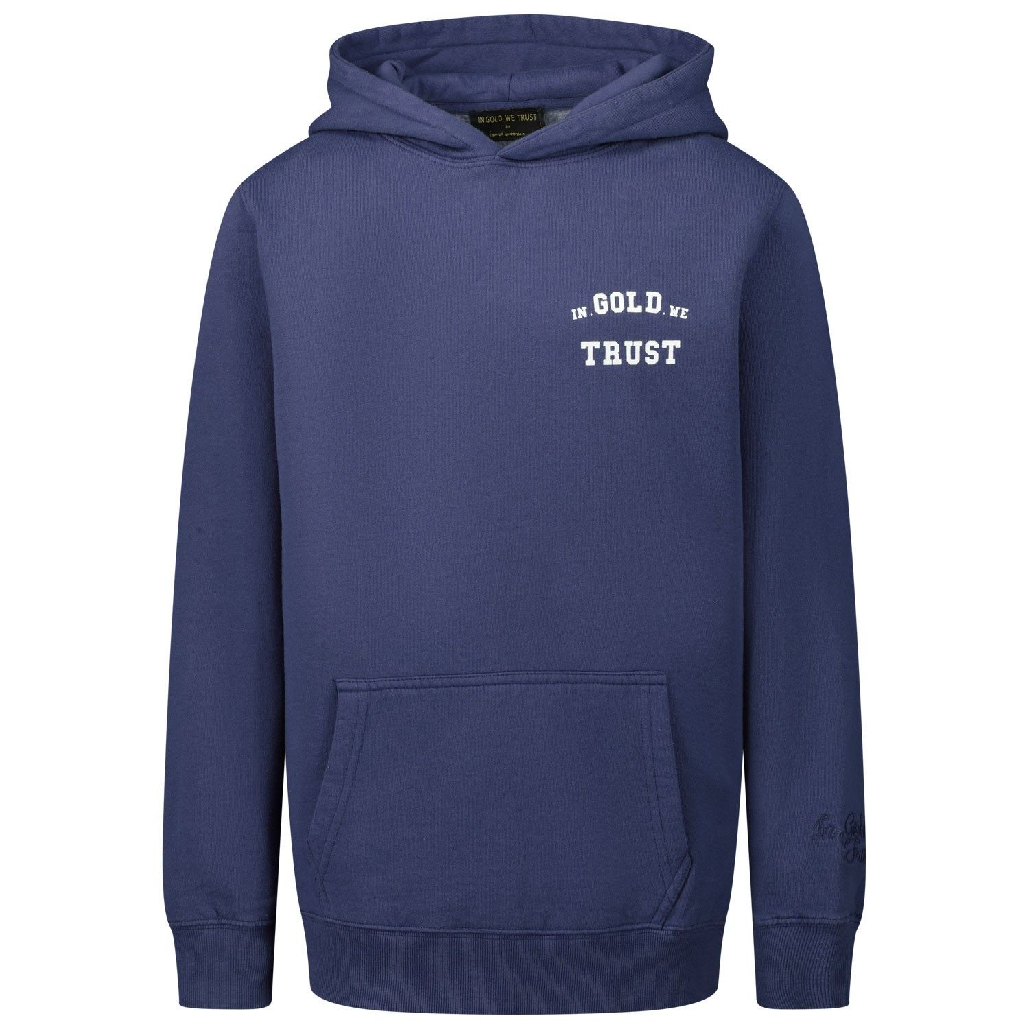 in gold we trust hoodie grey