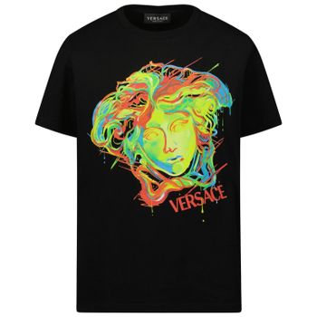 Versace 1000129 1A02110 Kindershirt Schwarz Bild von Versace 1000129 1A02110 Kindershirt Schwarz
