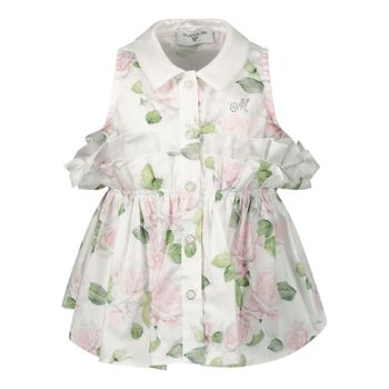 MonnaLisa 315302 baby blouse wit/roze Afbeelding van MonnaLisa 315302 baby blouse wit/roze