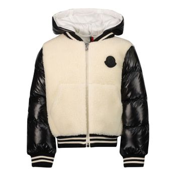 Moncler 1A56820 babyjas zwart/off white Afbeelding van Moncler 1A56820 babyjas zwart/off white