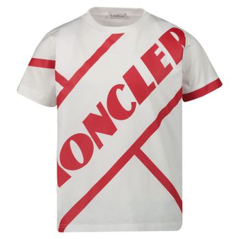 Moncler 8C70120 kinder t-shirt wit/rood Afbeelding van Moncler 8C70120 kinder t-shirt wit/rood