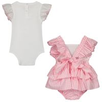 Picture of MonnaLisa 359504 baby playsuit light pink