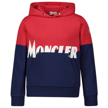 Moncler 8G70220 kindertrui rood/blauw Afbeelding van Moncler 8G70220 kindertrui rood/blauw
