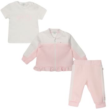 Boss J98315 baby joggingpak licht roze Afbeelding van Boss J98315 baby joggingpak licht roze